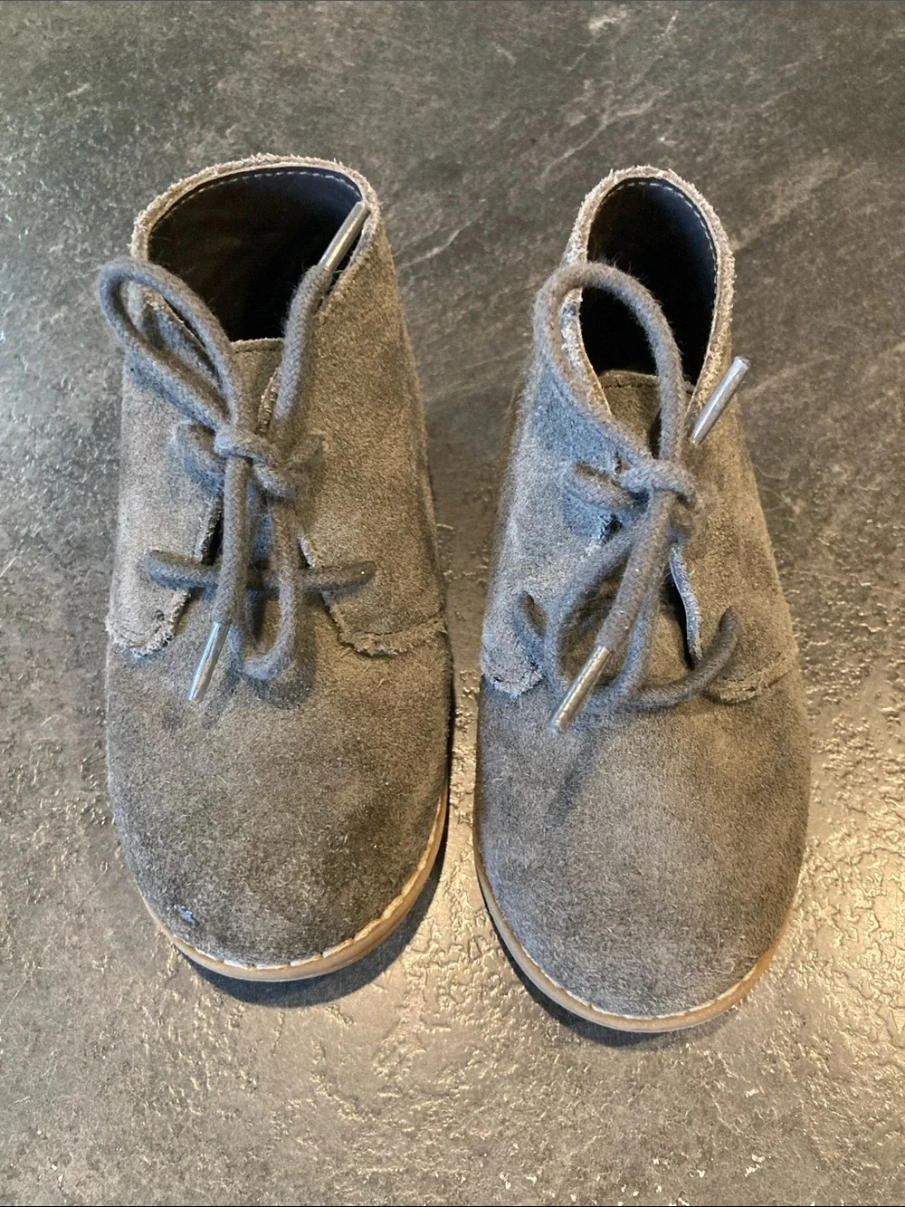 Boys Janie and Jack gray leather boots size 6